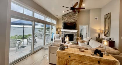 Brand new private beachfront home in Mashpee on Waquoit Bay