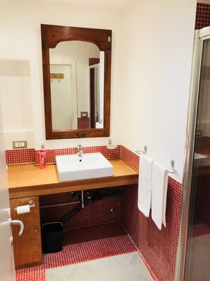 シャワー、ヘアドライヤー、ビデ、タオル