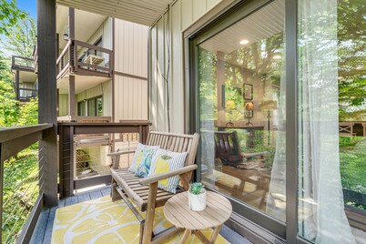 Remodeled, dog-friendly condo with balcony, fireplace, & W/D - walk to slopes