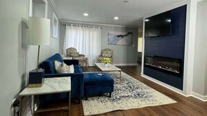 TV, fireplace, offices