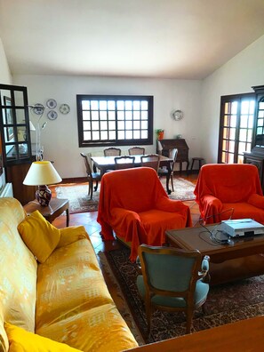 Televisión y chimenea 