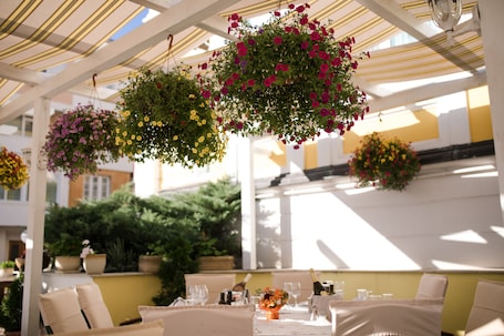 Outdoor banquet area