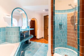 Grand Suite, Sea View | Bathroom | Hair dryer, bathrobes, towels, soap