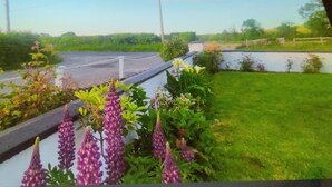 A view of a road with a grassy area and a water body in the background. - Cozy Cottage Retreat in Listowel pet Friend (Listowel)