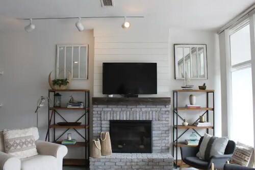 Downtown with views of Lake Michigan, channel, and Round Lake