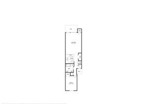 A floor plan of a house with a patio, living room, kitchen, bathroom, bedroom, and two closets.