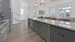 Fridge, microwave, oven, stovetop - 8 BR 6 BA + Pool & Hot Tub + Pickleball Fun (Okaloosa Island)