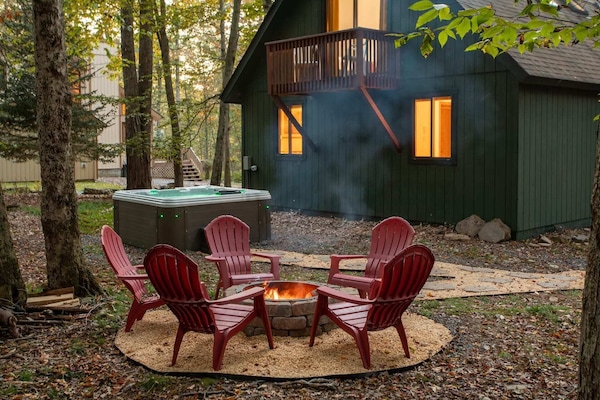 Embrace of the woods while toasting marshmallows by the fire pit.