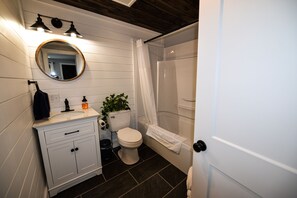 Combined shower/bathtub, hair dryer, towels, soap - Luxury four bedroom house minutes from downtown Ft. Kent! (Fort Kent)