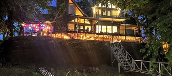 Waterfront oasis with gazebo and fire pit, crappie dock with swim deck and slide