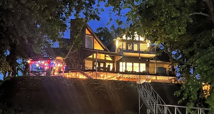 Waterfront oasis with gazebo and fire pit, crappie dock with swim deck and slide