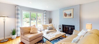 Dog-friendly home with great deck & association beach on Mashpee Pond