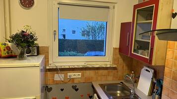 Kühlschrank, Mikrowelle, Herdplatte, Geschirrspüler