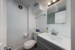Shower, hair dryer, towels, soap - Charming 1 bedroom apartment in historic Capitol Hill (Washington)