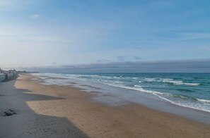 Beach nearby, sun loungers