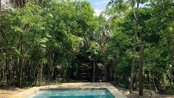 Outdoor pool, open 9:00 AM to 7:30 PM, sun loungers