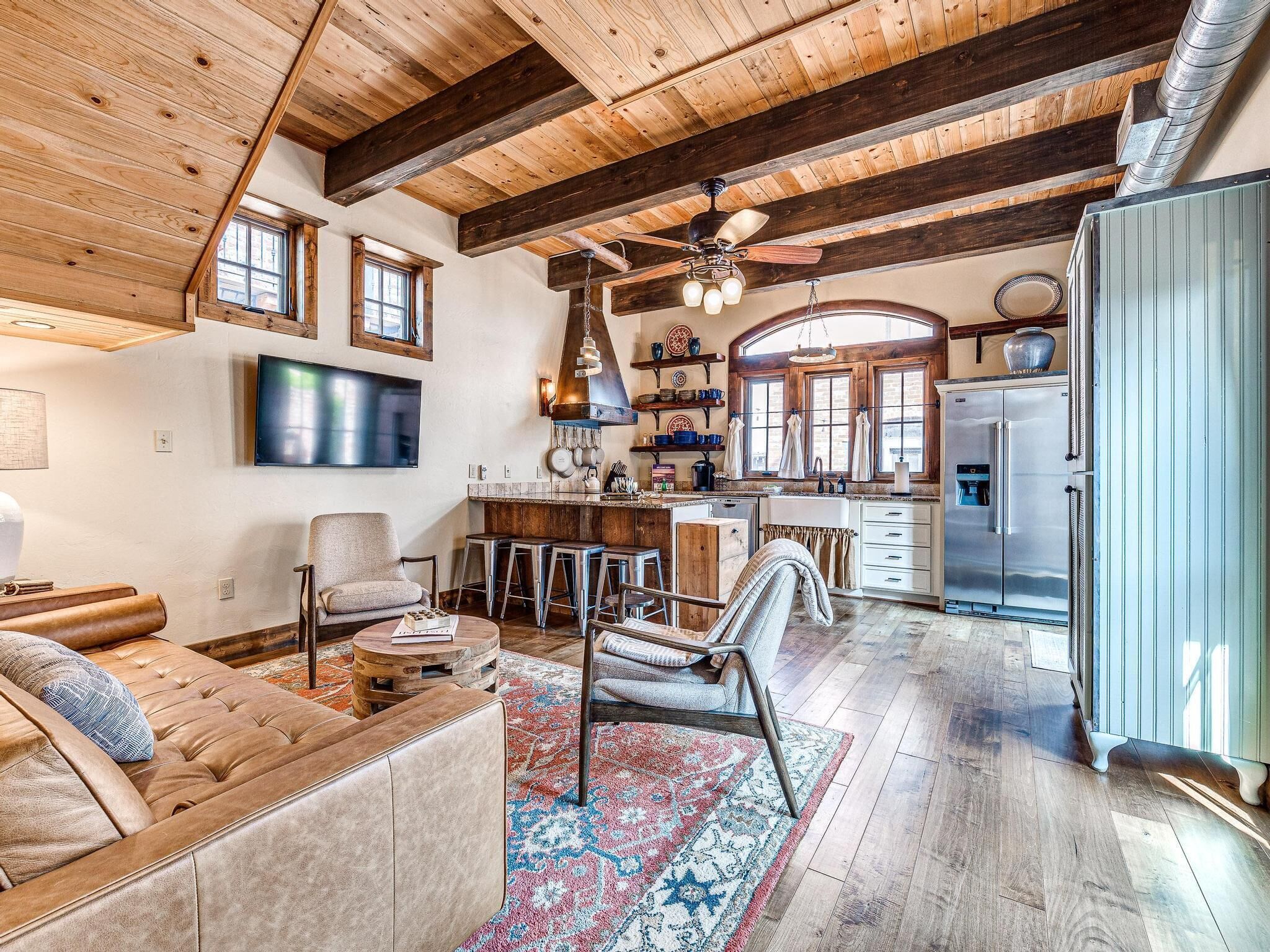Tuscan feel with outdoor fireplace and cooking.