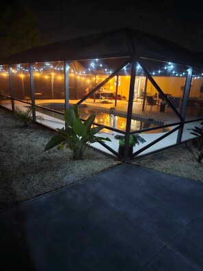 Outdoor pool, a heated pool