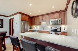 Condo (Luxury Ski in, Ski out 1 Bedroom Moun) | Living room | TV - Luxury Ski in, Ski out 1 Bedroom Mountain Residence in the Heart of Lionshead Village With Heated Slope Side Pool and Hot Tub (Vail)