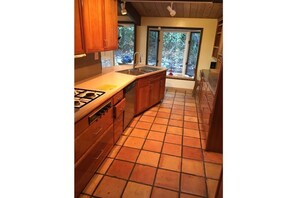 Microwave, toaster, blender, dining tables