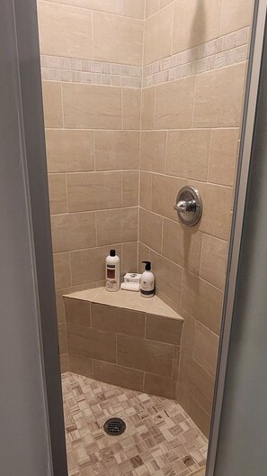 Douche, sèche-cheveux, serviettes fournies, papier toilette