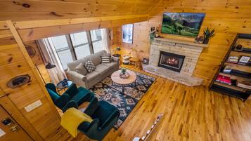 Smart TV, fireplace, video games, table football