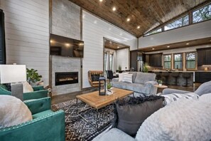 TV, fireplace, video games, offices