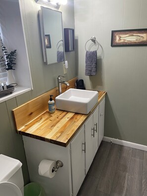 Shower, hair dryer, towels, soap - Private Basement Room Pet Friendly Fenced Yard (Copperhill)