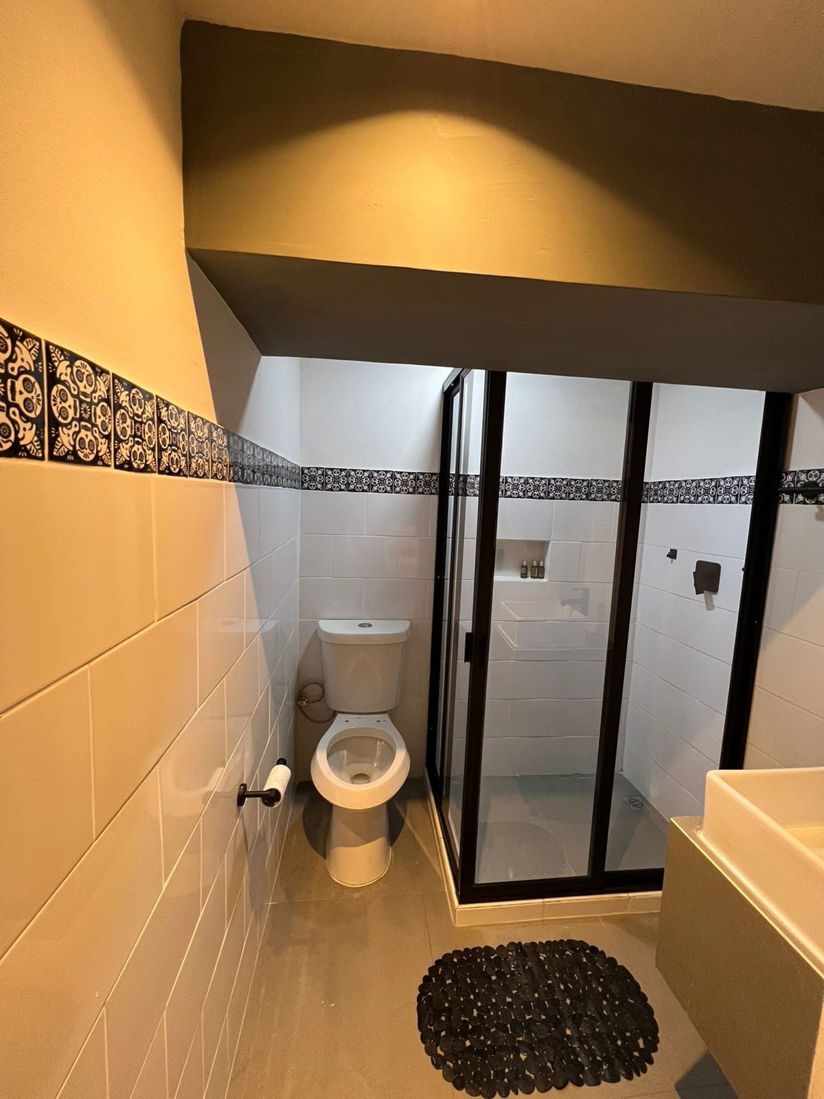 Ducha, toallas, jabón, shampoo