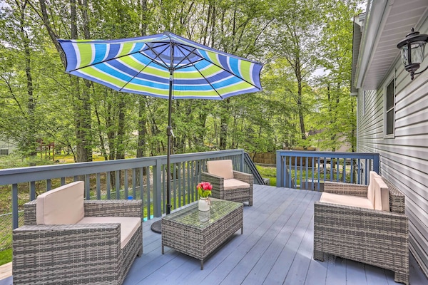 Pocono Summit Vacation Rental | 4BR | 3BA | Stairs Required | 2,300 Sq Ft