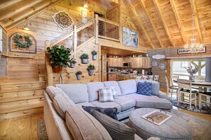 Smart TV, fireplace, video games, DVD player