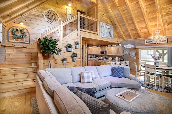 Fireplace, video games, DVD player