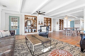 TV, offices - Vibrant 3BR Haven w/ Pool & Hot Tub! (Yucca Valley)