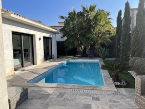 Outdoor pool, a heated pool