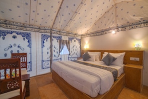 Royal Tent | Desk, laptop workspace, blackout drapes, iron/ironing board