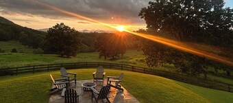 Historic Valley Views - 5BR Retreat w/ Hot Tub, Porch, Firepit & Game Room