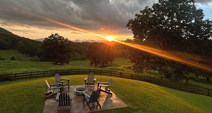 Historic Valley Views - 5BR Retreat w/ Hot Tub, Porch, Firepit & Game Room