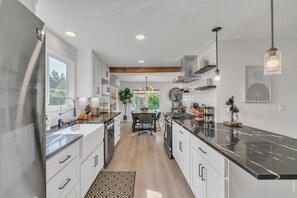 Bungalow, 3 Bedrooms | Private kitchen | Fridge, oven, coffee/tea maker, toaster - Adorably Renovated Spacious Bungalow 3 Bedroom Bungalow by Redawning (Renton)