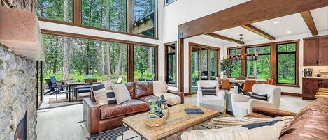 Smart TV, fireplace, video games, table football