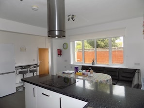 Fridge, dishwasher, electric kettle, toaster