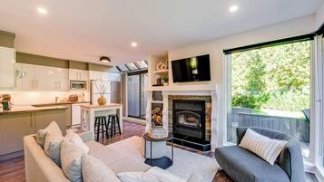 Télévision, cheminée, chaßne hi-fi