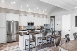 Fridge, microwave, dishwasher, toaster