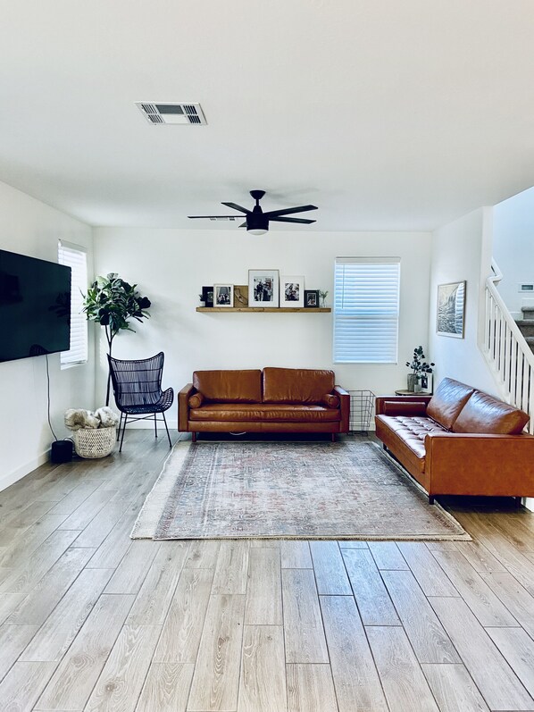 Smart TV, books, stereo, computer monitors