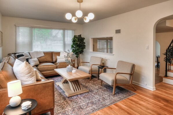 Living area - The Grover | 4-Bedroom, Beautifully Remodeled Home (Omaha)