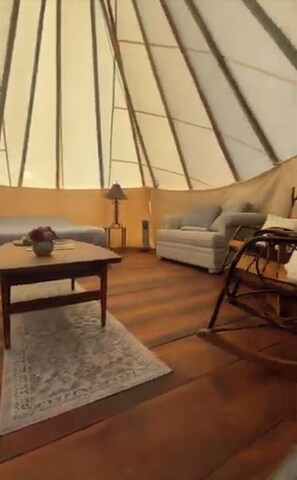 Traditional Tent, 1 Queen Bed with Sofa bed, Mountain View
