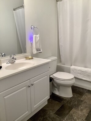 Combined shower/tub, hair dryer, towels, soap - QUIET Private Midtown blocks UNMC Traveling Nurses minutes to ZOO (Omaha)