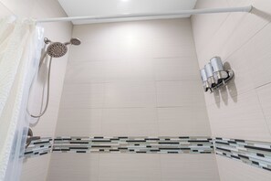 Standard Apartment, 1 Queen Bed with Sofa bed, Non Smoking (Suite Six) | Bathroom | Shower, rainfall showerhead, free toiletries, hair dryer - The Pearl Beachside Apartments on Hollywood Beach Broadwalk (Hollywood)
