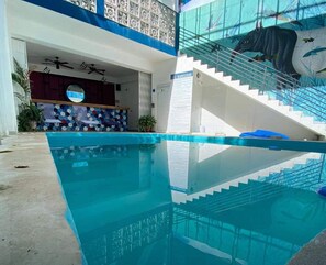 Outdoor pool, pool loungers - Estancia del Agua (Xul-Ha)