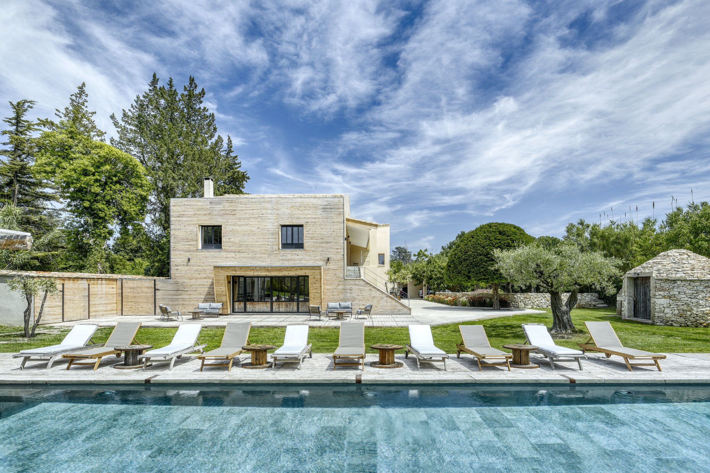 Piscine extérieure, piscine chauffée