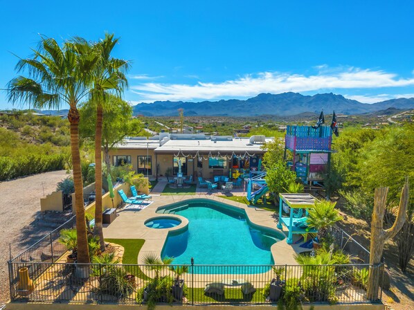 Outdoor pool, a heated pool